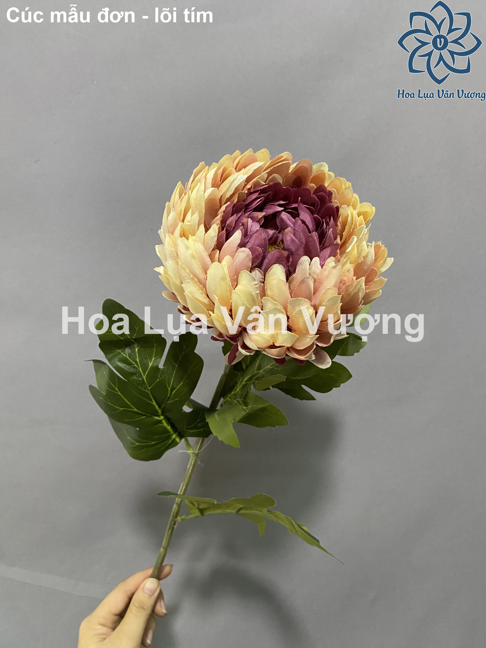 Hoa giả hoa cúc mẫu đơn bông to, hoa lụa cúc đại đoá 73cm
