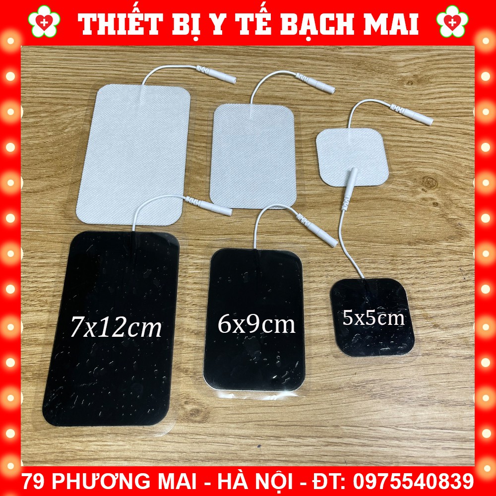 Cặp miếng dán xung điện máy vật lý trị liệu mpt812, doctorhome, dr.ho 02 miếng 5x5cm, 6x9cm, 7x12cm