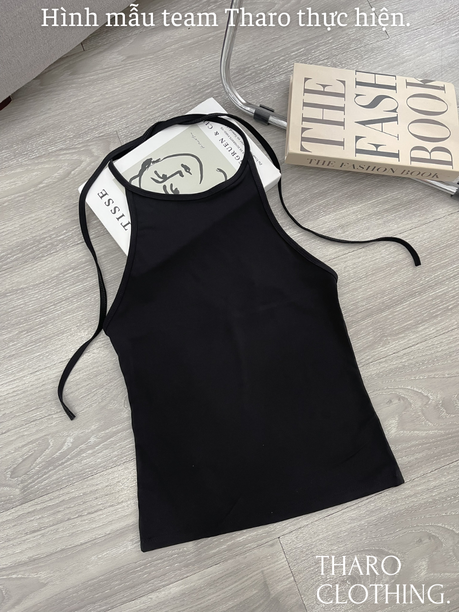 Áo yếm cổ tròn cột dây, dáng dài - tharo clothing