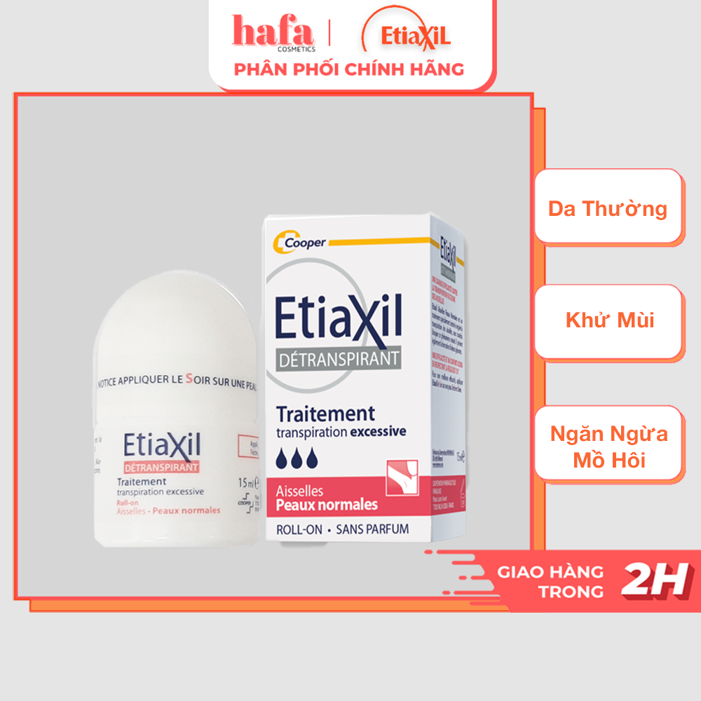 Lăn khử mùi Etiaxil Màu đỏ Dành cho da thường 15ml Detranspirant Traitement Roll-On - Peaux Normales
