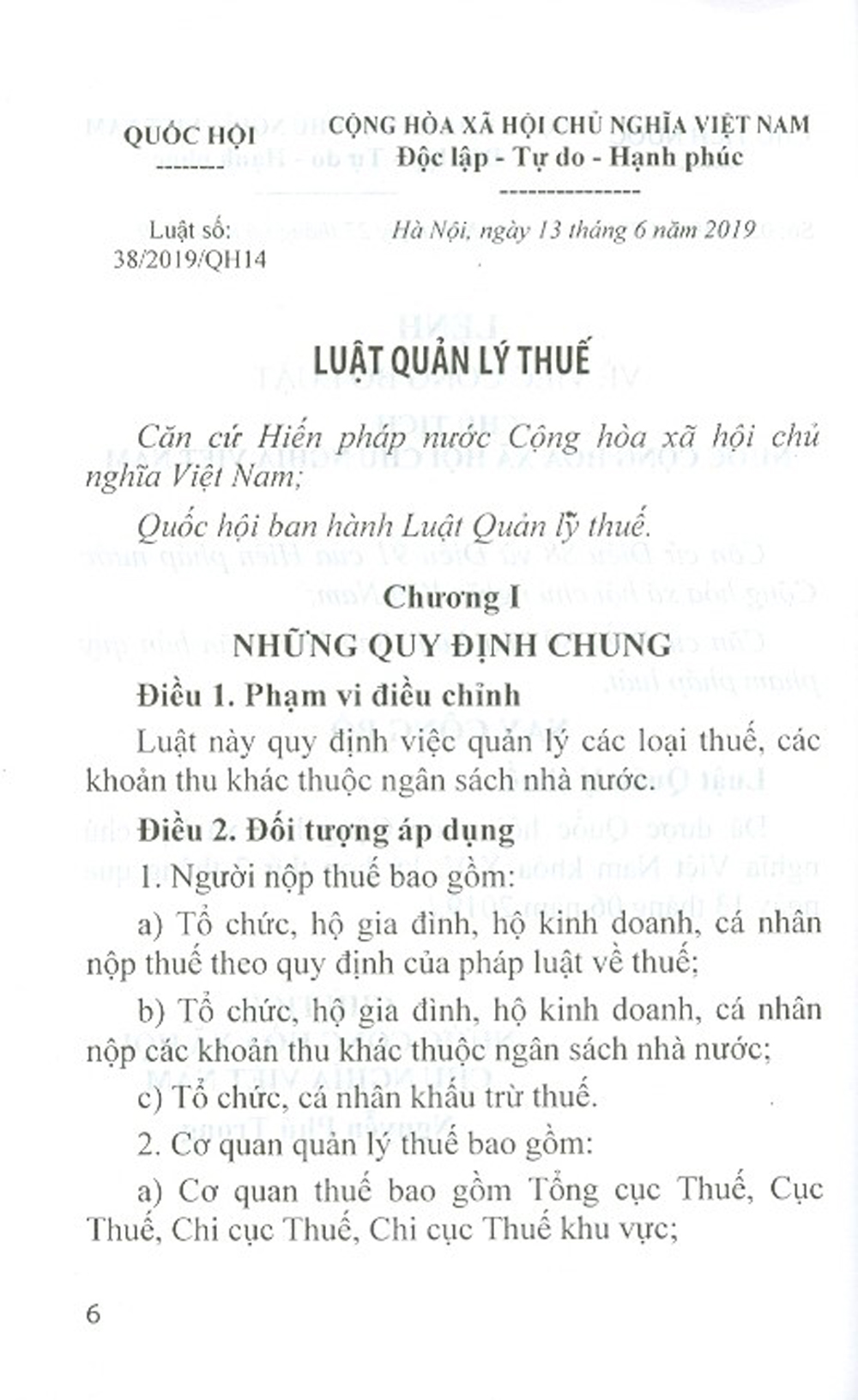 Luật Quản Lý Thuế
