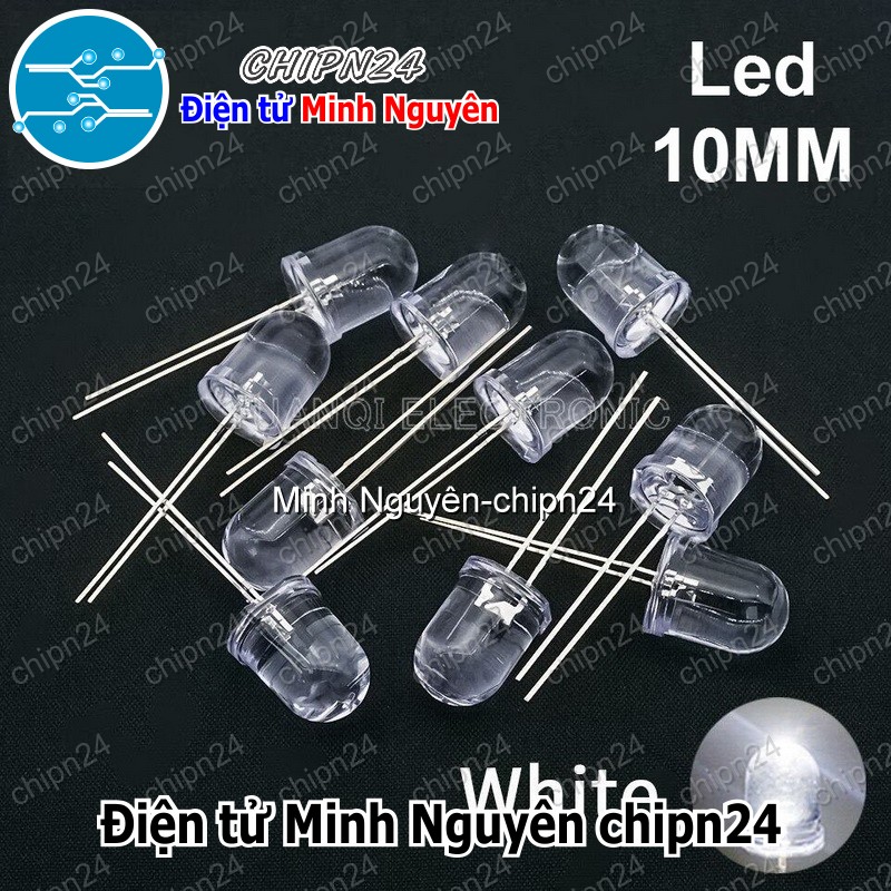 [10 con] (TK15) Led 10mm Vỏ Đục Màu ra Màu (Đỏ/Vàng/Xanh Lá/Dương/Trắng) - [Chọn Loại] - HHH.00195