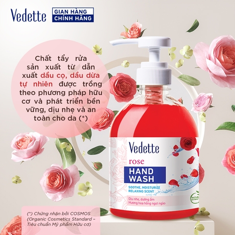 Nước rửa tay Vedette Hoa Hồng 500ml (TPM277)