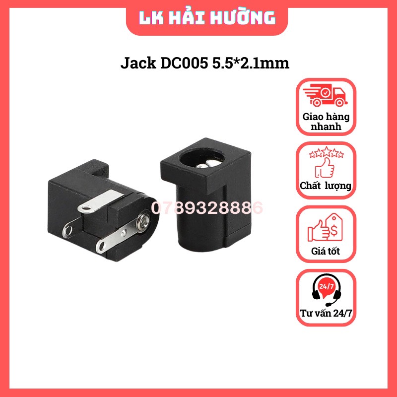 Jack nguồn DC 5.5*2.1mm, 5.5*2.5mm các loại