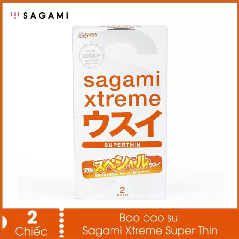 Bao cao su Sagami Xtreme Superthin kéo dài thời gian quan hệ hộp 2 bao HEBU STORE cao cấp