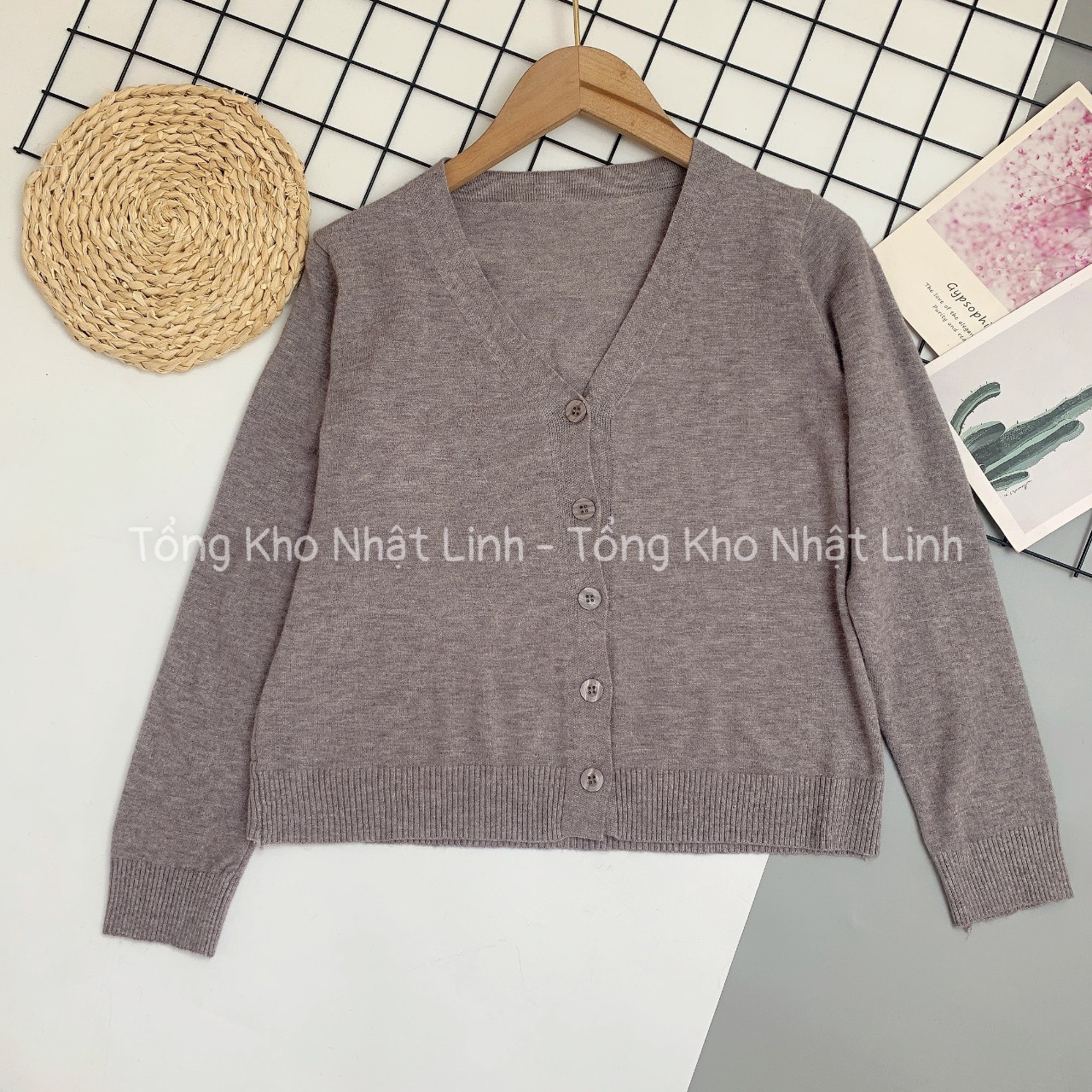 Áo khoác len cardigan áo khoác len nữ lông thỏ phối cúc dáng Hàn Quốc NHẬT LINH - A77