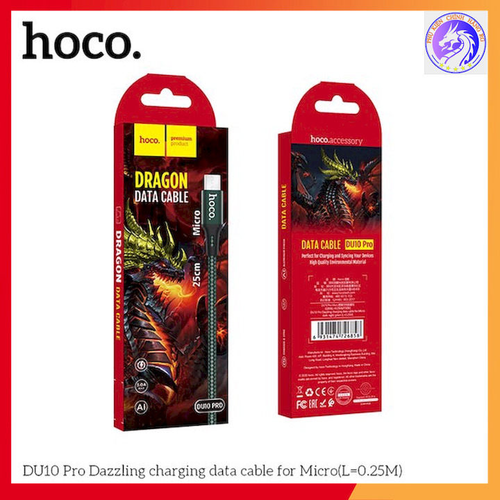 [HCM]CÁP SẠC NHANH DÂY DÙ MICRO 3.0A HOCO DU10 PRO - DÀI 0.25M