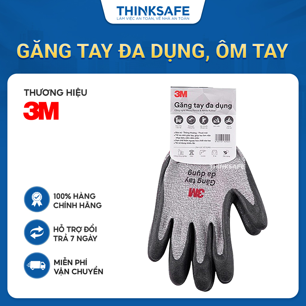 Găng tay lao động 3M bao tay đa dụng dùng trong công nghiệp cơ khí, đi xe máy, chống nắng Găng tay bảo hộ lao động - Thinksafe