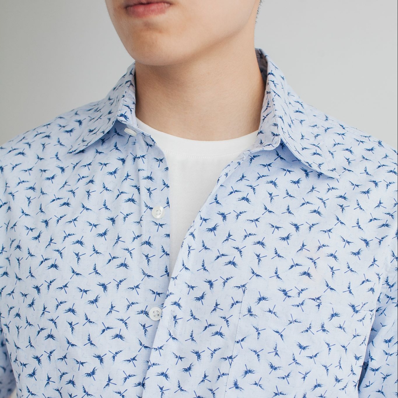 Áo Sơ Mi Nam LOOK FLORAL LIGHT BLUE