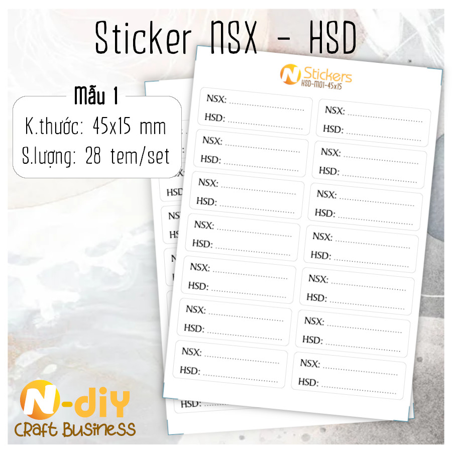 [N-diy] Nhãn tem sticker NSX HSD hạn sử dụng