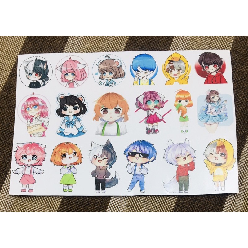 set 30-50 sticker hero team ép lụa cắt laze có đề can bóc dán