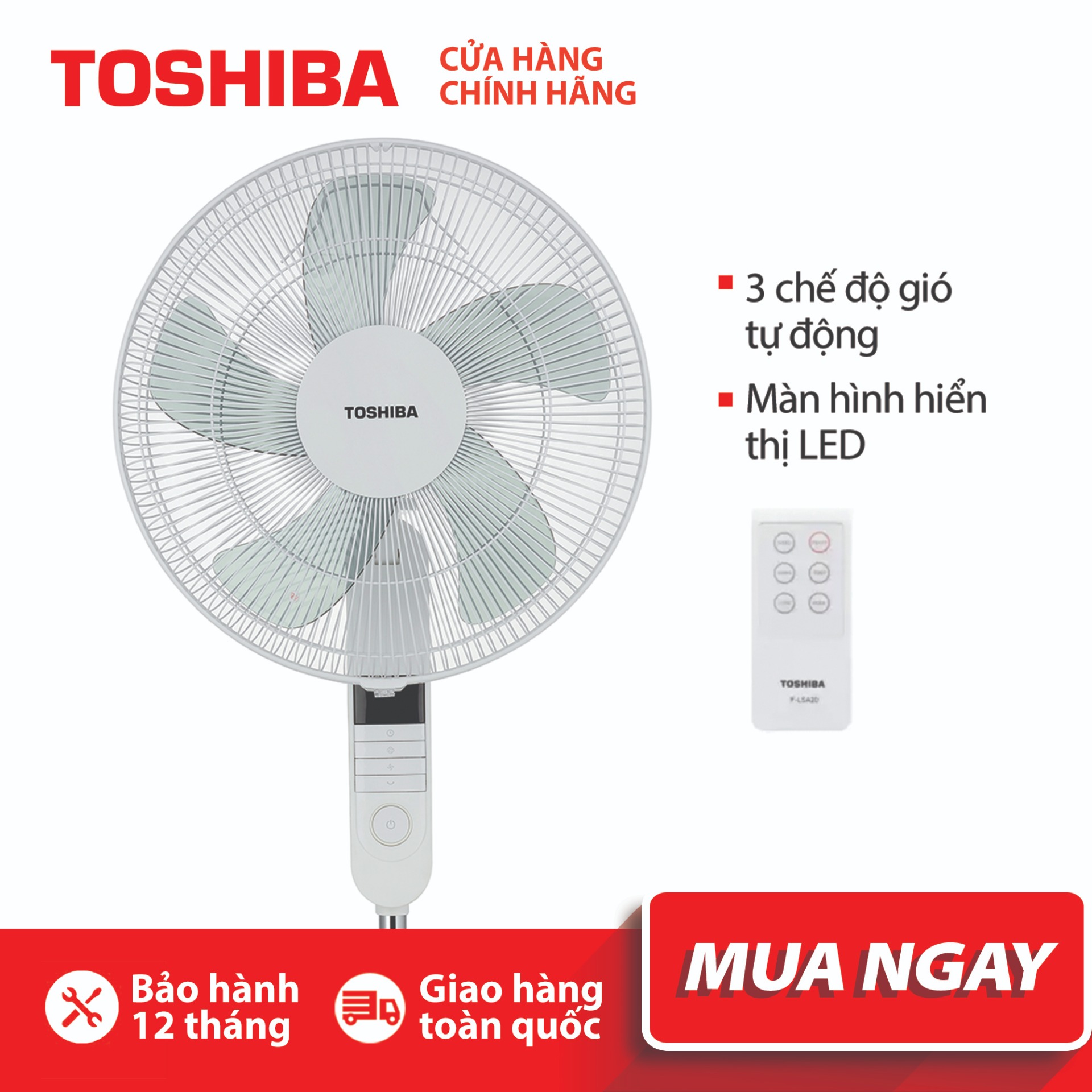 >> SO SÁNH GIÁ QUẠT ĐỨNG TOSHIBA F-LSD30(W)VN - TRẮNG - HÀNG CHÍNH HÃNG | Shopee Lazada Sendo Tiki | Nên mua ở đâu rẻ nhất 64 QUẠT ĐỨNG TOSHIBA F-LSA20(W)VN - Điều khiển từ xa - 3 chế độ gió - Màn LED hiển thị - Hàng chính hãng, bảo hành 12 tháng
