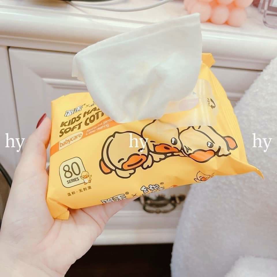 10 gói khăn giấy ướt con vịt vàng kháng khuẩn _ nội địa trung 10 gói