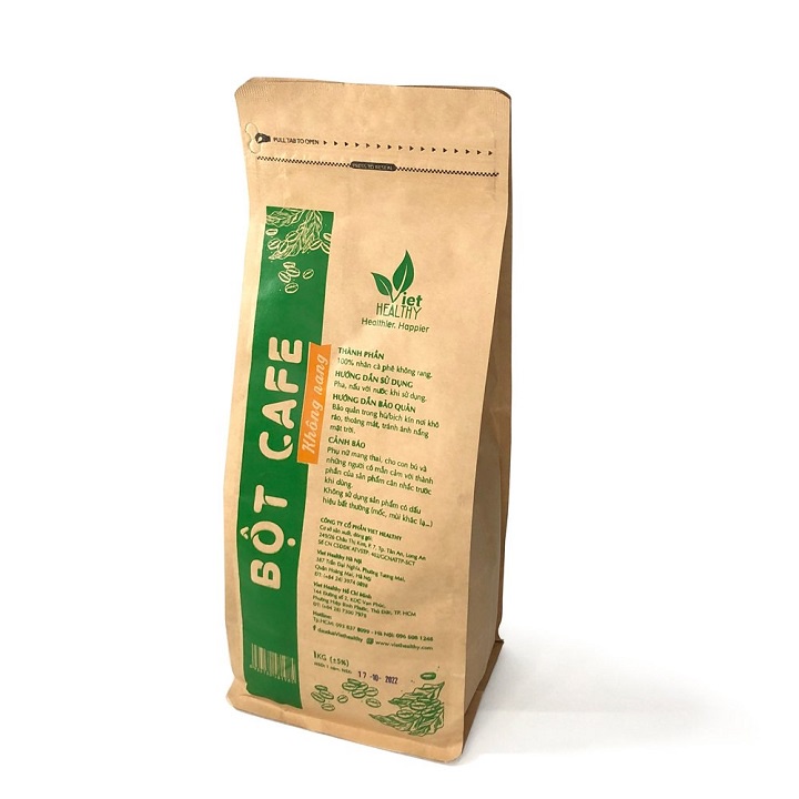Bột cà phê chỉ có nhân không rang 1kg VietHealthy