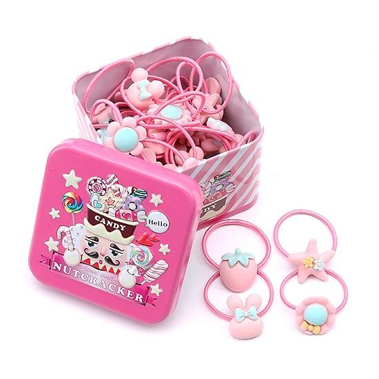Combo 40 Dây Cột Tóc Cho Bé kèm hộp đựng