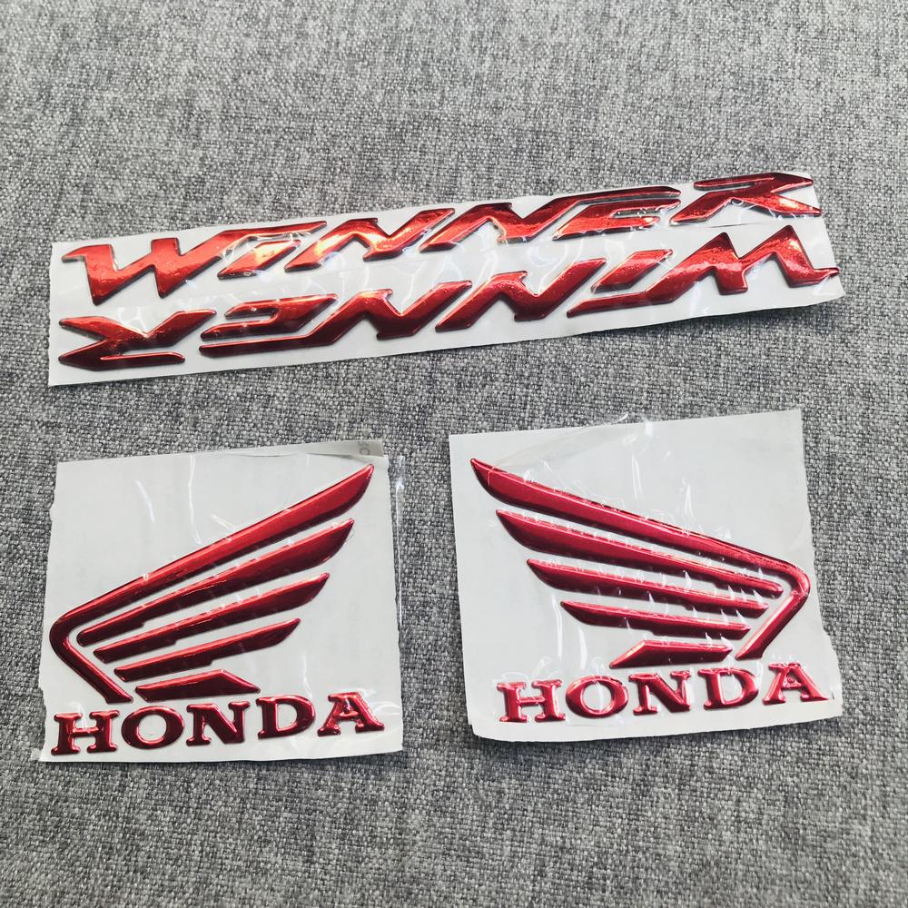 [HCM][COMBO] Bộ tem logo chữ xe cho Honda Winner và cánh chim honda chất liệu nhựa dẻo si bóng (MÀU ĐỎ)