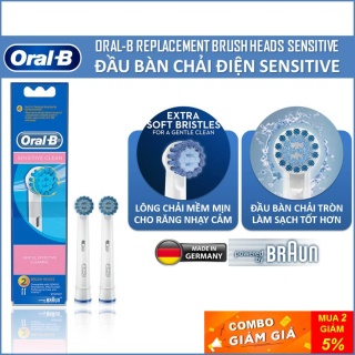 Set x2 Đầu bàn chải điện Oral-B Braun - Sensitive Clean Made in Germany thumbnail