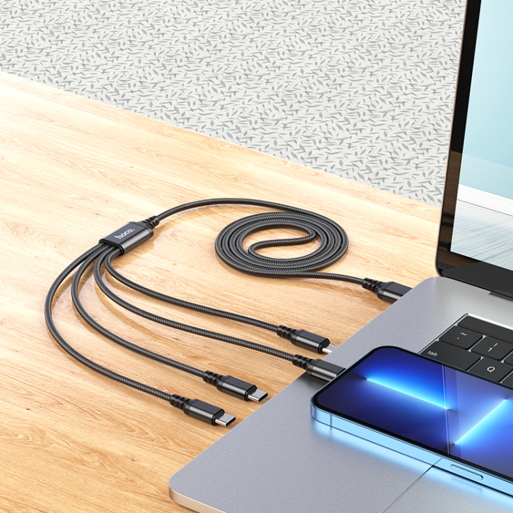 Cáp sạc 2A Hoco X76 Lightning + Micro + 2 Type-C dây dù siêu bền dài 1M