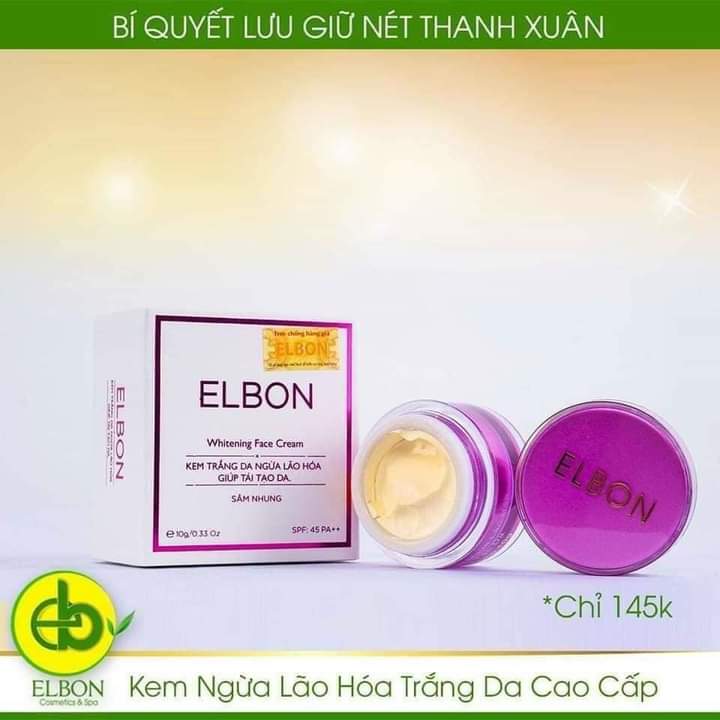 Kem trắng da chống lão hóa sâm nhung elbon 10g tặng 1 miếng mặt nạ elbon