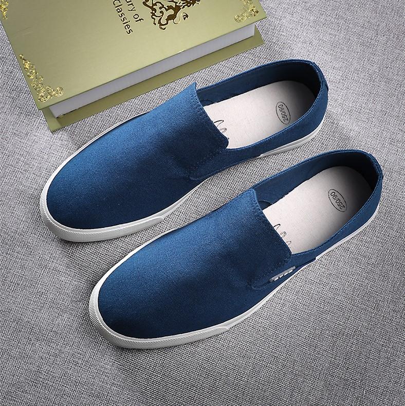 Slip on nam - Giày lười vải nam cao cấp thương hiệu 3768 - Vải thô 4 màu (đen), (khaki), (Xanh), (Đỏ) - Mã SP 616