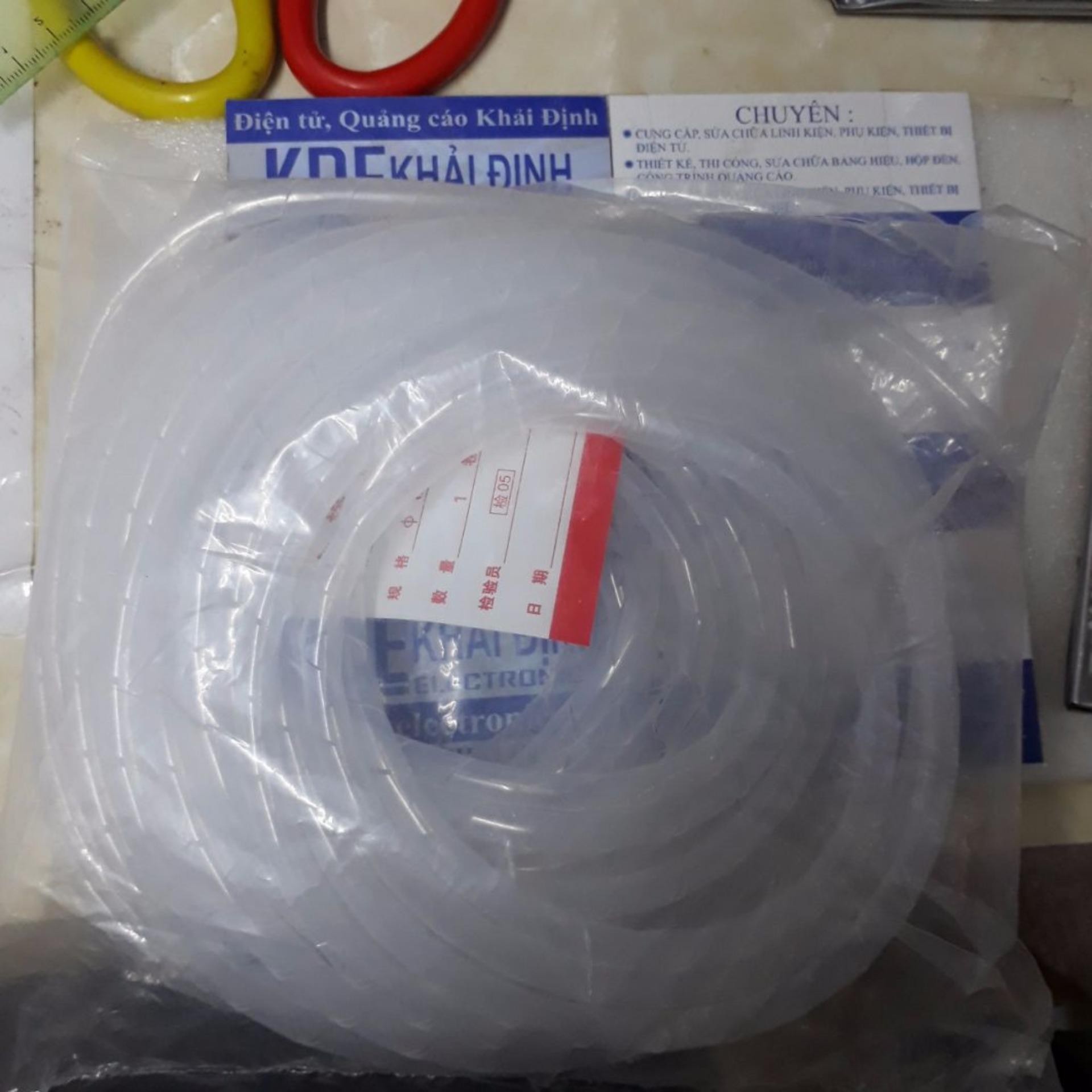 Ống nhựa xoắn, dây nhựa quấn gọn bảo vệ dây điện, dây cáp phi 8mm, màu đen/ trắng, túi 10 mét kde2629