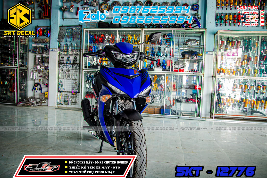 tem trùm xe exciter 150 xanh đen đỏ mxking