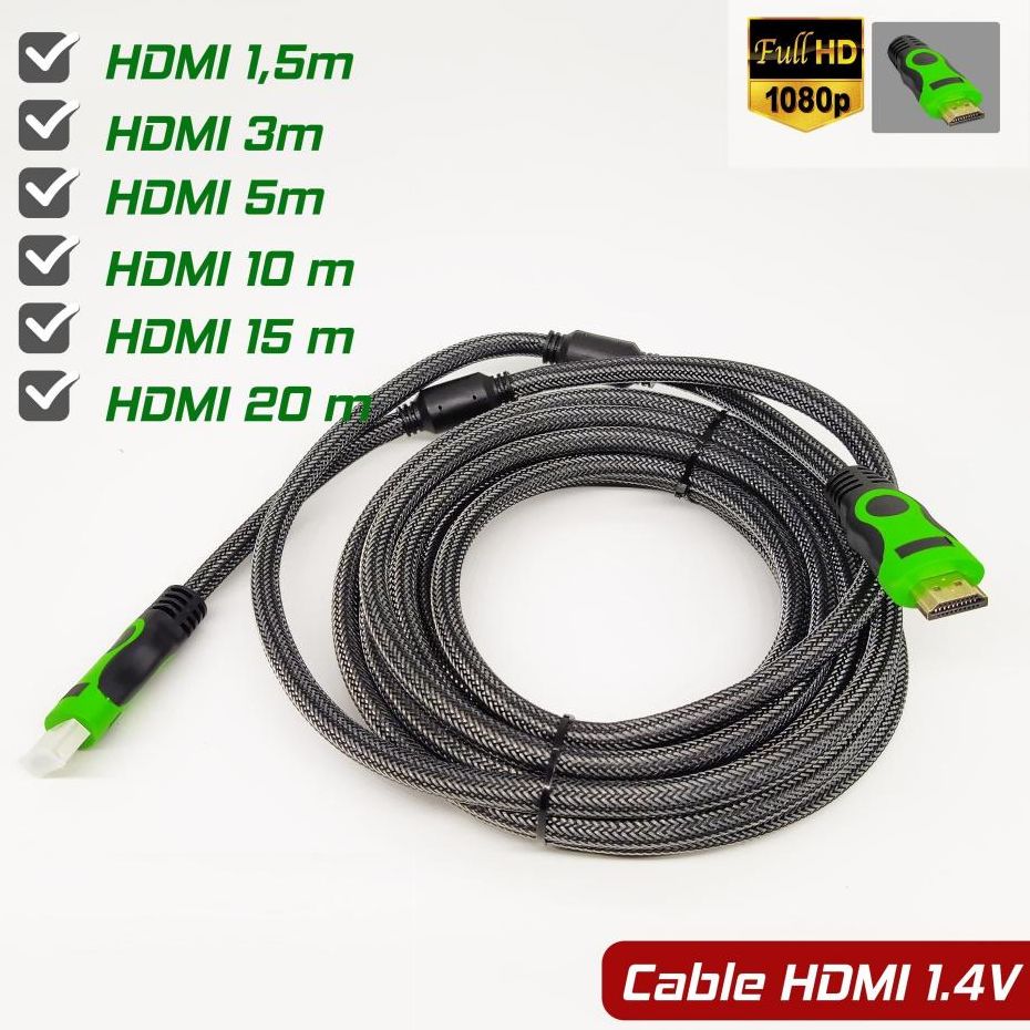 Cáp hdmi dây dù 1.5m/ 3m/ 5m - full hd 1080 -
