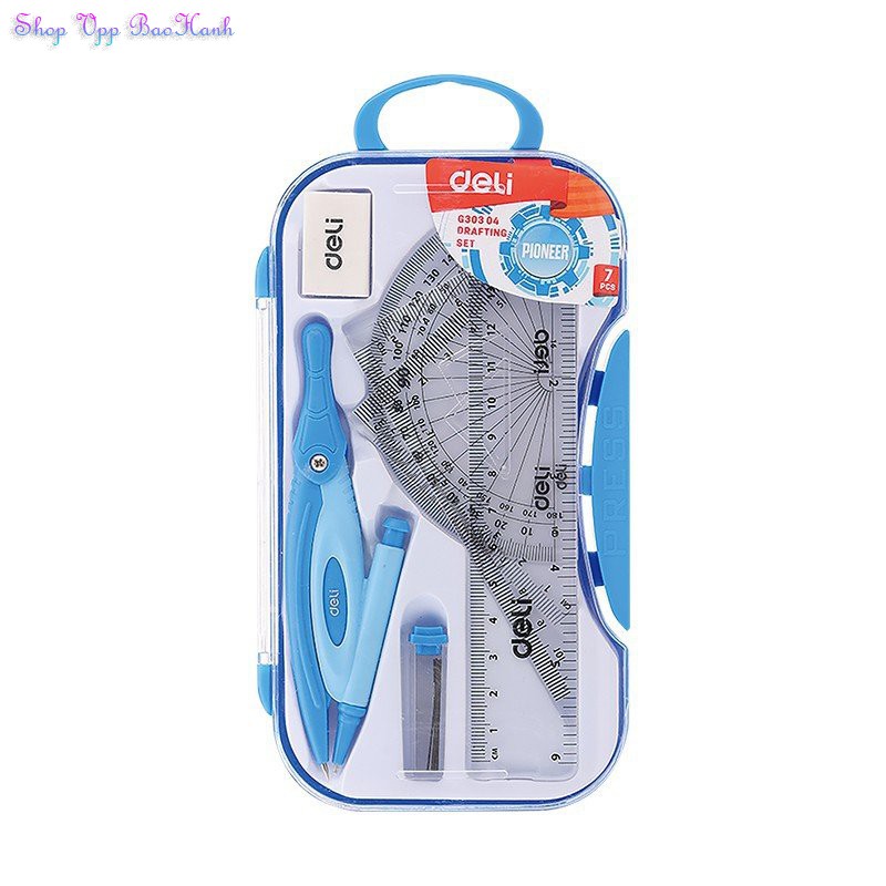 Bộ Dụng Cụ Học Sinh 7 Món Eke, Compa Deli G30304-FREESHIP(Chính Hãng)