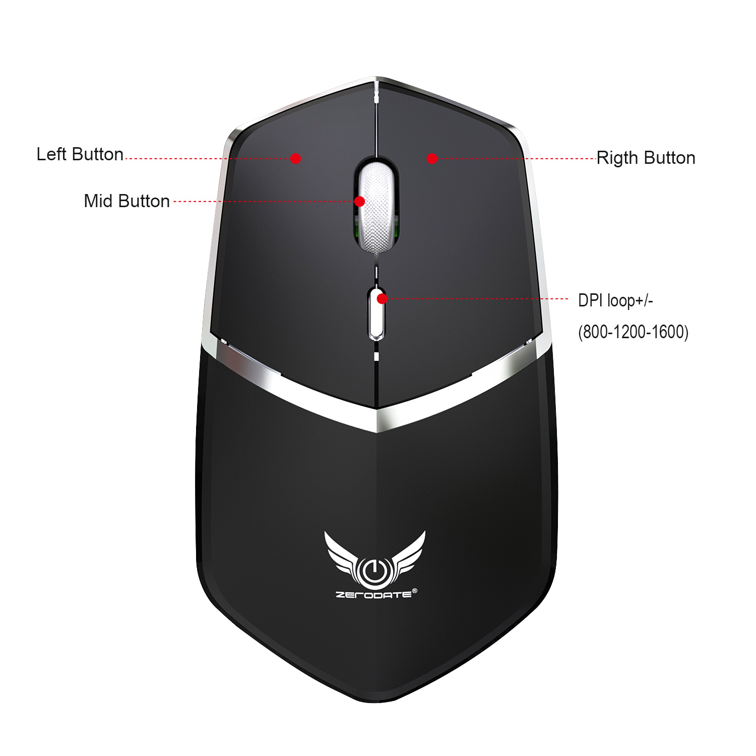 Chuột Bluetooth Gaming Zerodate Cao Cấp