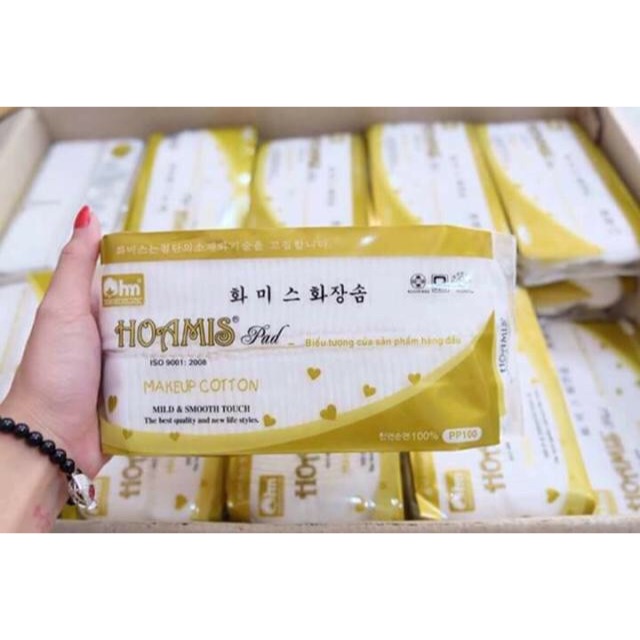 Bông tẩy trang Hoamis 100 miếng