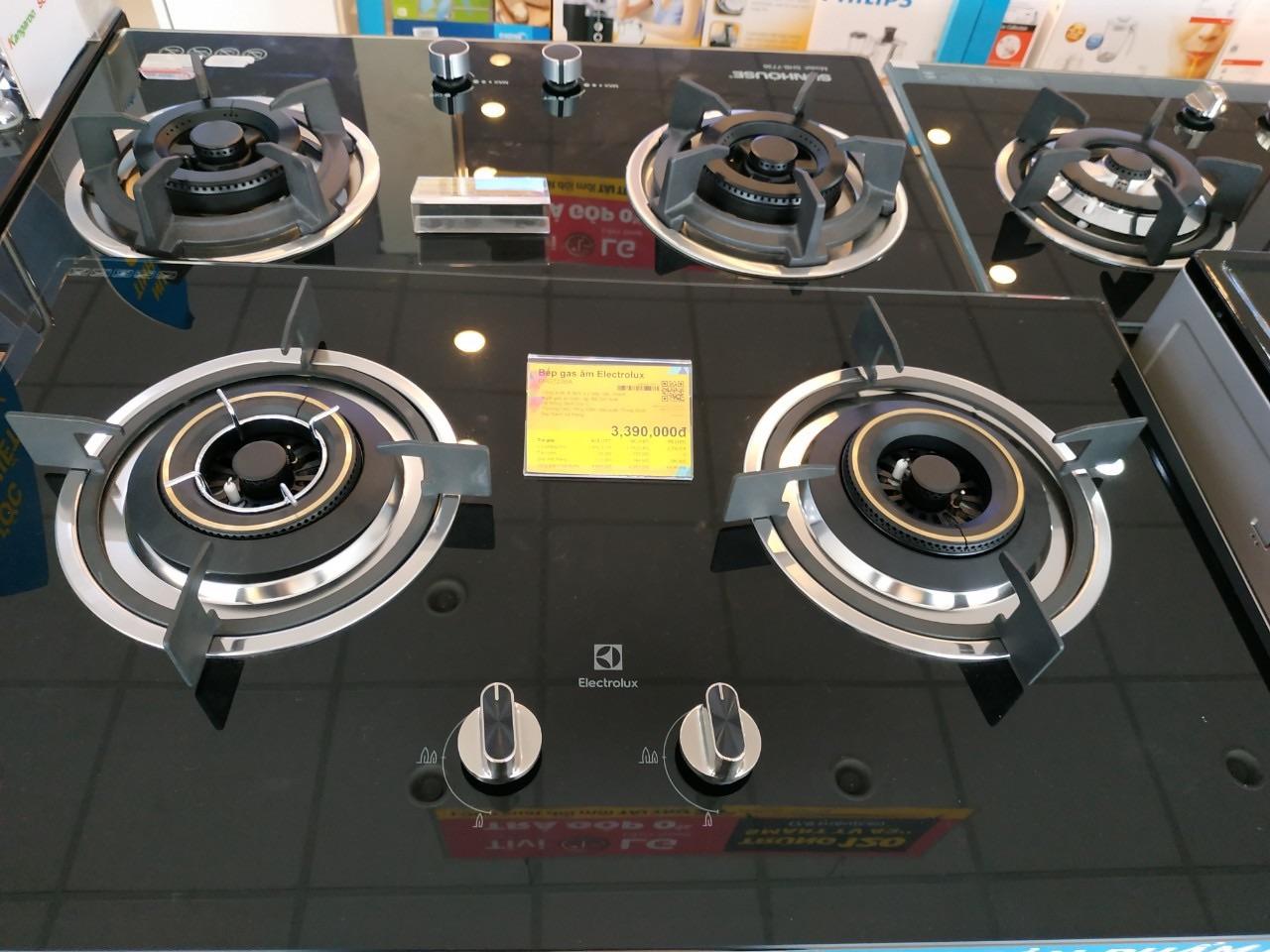 Bếp gas âm Electrolux EHG723BA Hàng trưng bày Chính Hãng +Tặng Van Dây ga ngắt gas, IC đánh lửa tự động, đầu đốt đồng thau Bảo Hành 24 Tháng