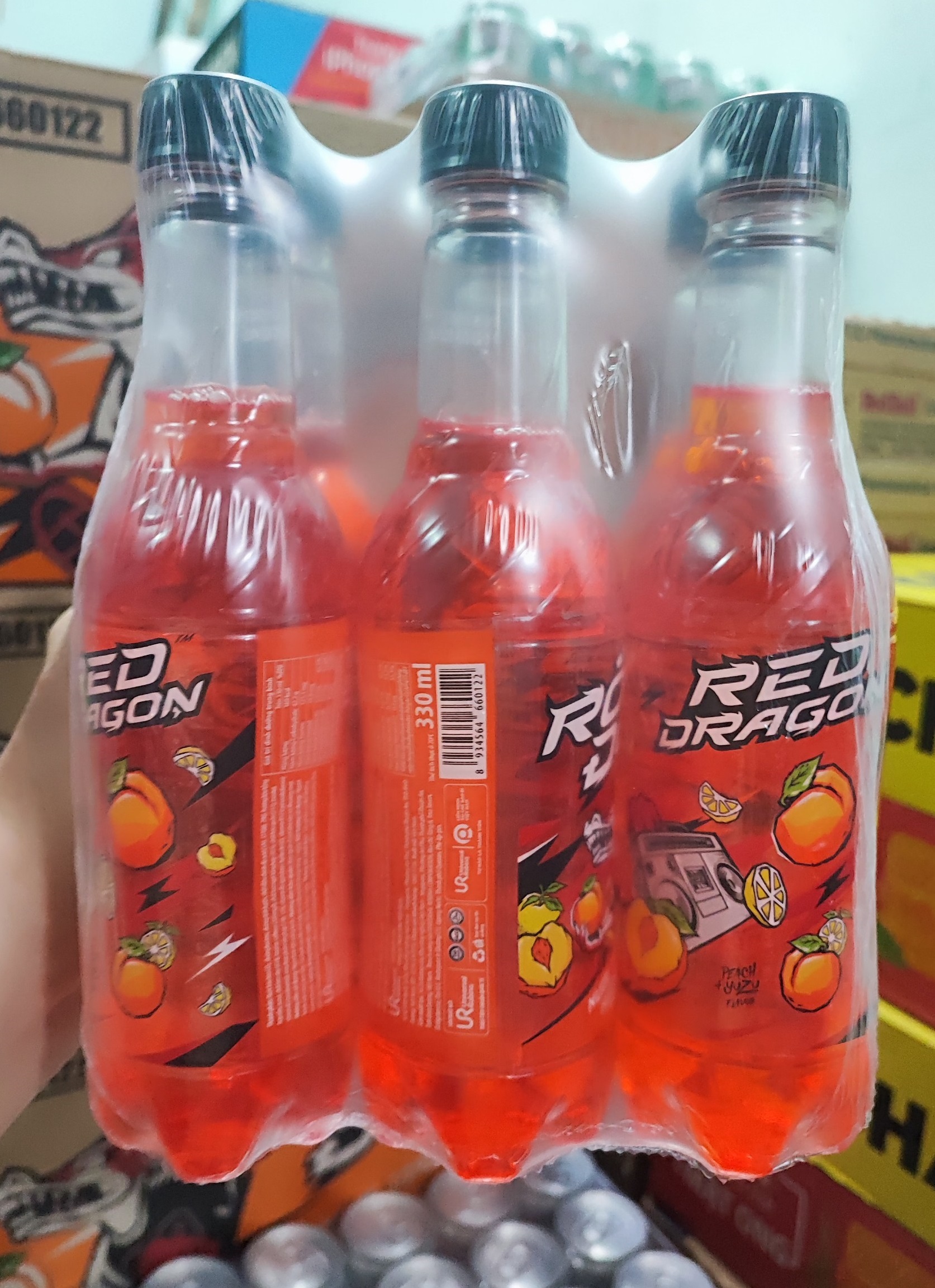 [ CHỈ GIAO HỎA TỐC HỒ CHÍ MINH ]  Rồng Đỏ Vị Đào Chai Thùng 24 Chai 330 Ml