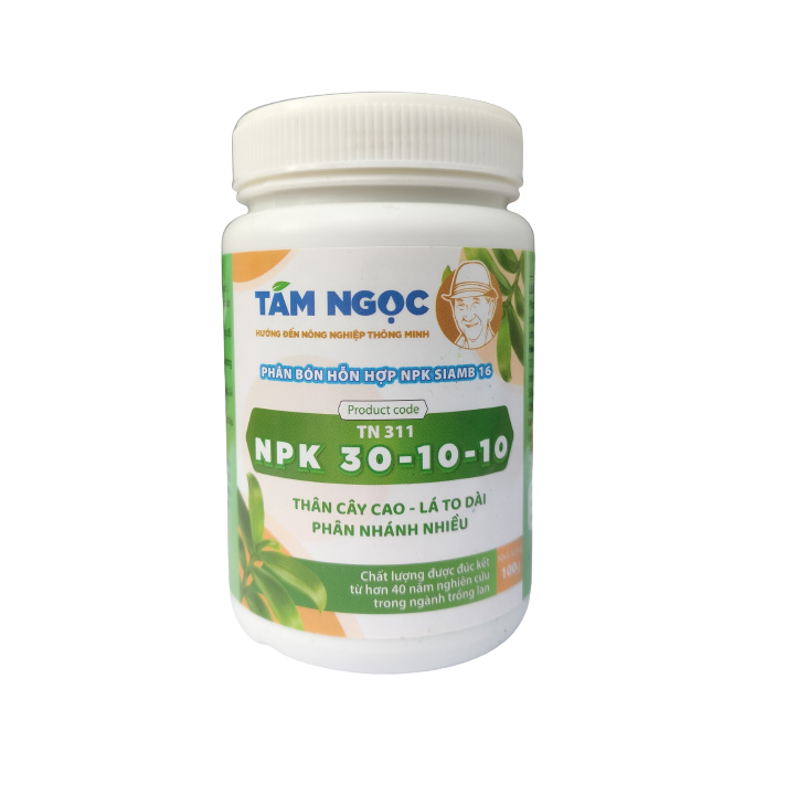 Phân bón Tám Ngọc NPK 30-10 -10 thân cây cao- lá to dài-phân nhánh nhiều lọ 100g