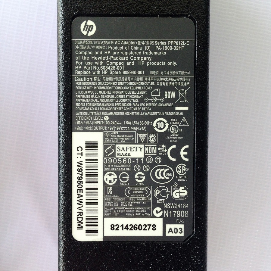 Adapter Sạc Laptop HP 90W Đầu Kim 19V 4.74A