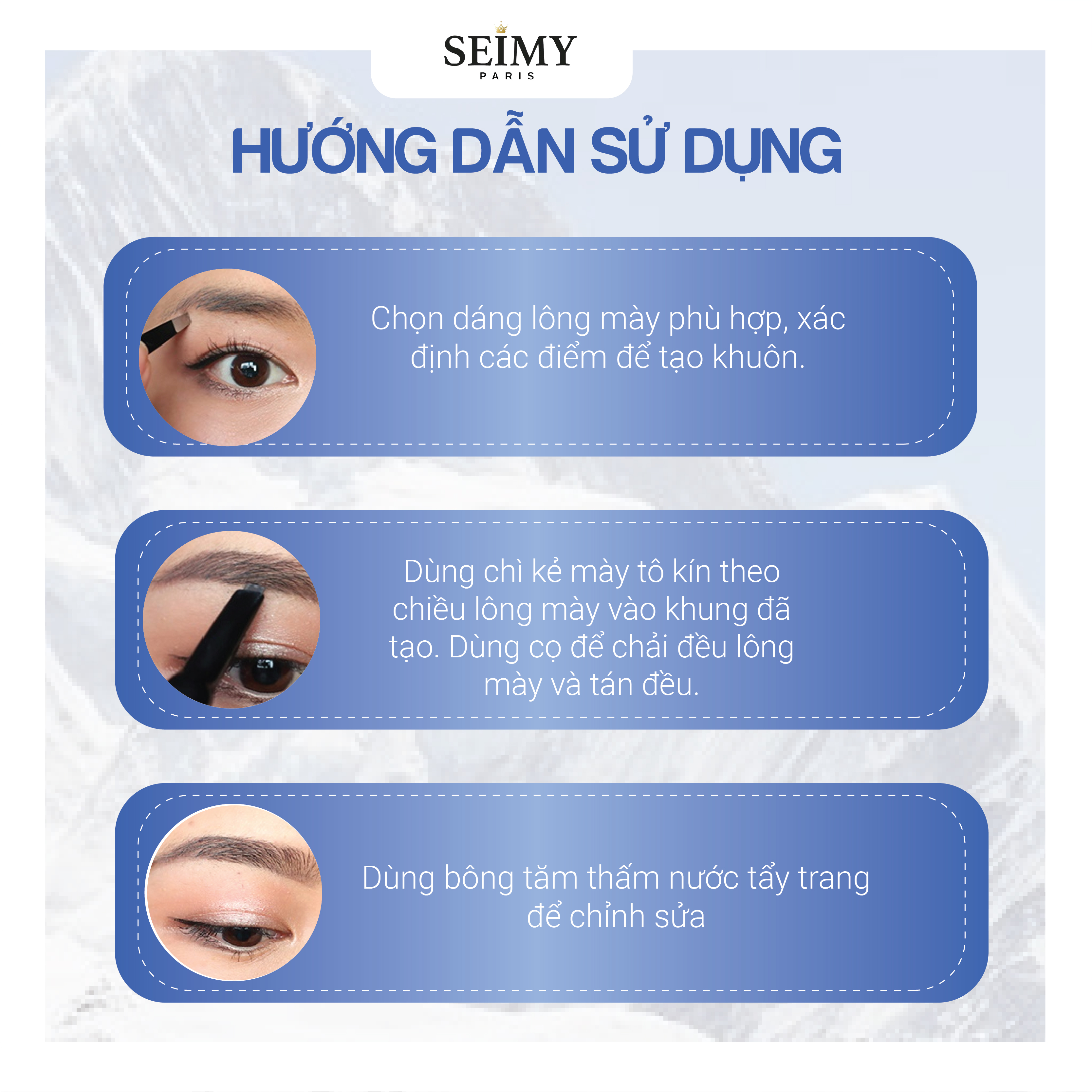 Chì kẻ mày Seimy - Eyebrow Perfect 2 đầu 6 màu