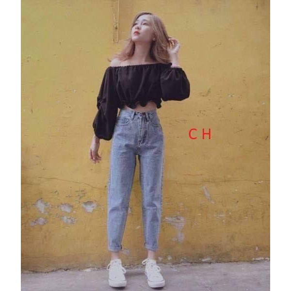 Quần bò baggy trơn COH0221