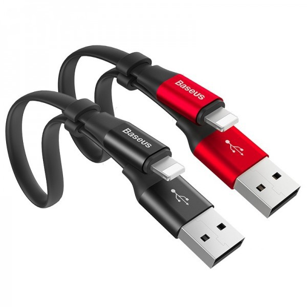 Cáp sạc Baseus Lightning Portable 23cm (2A, Sạc nhanh, Siêu ngắn, Siêu bền)