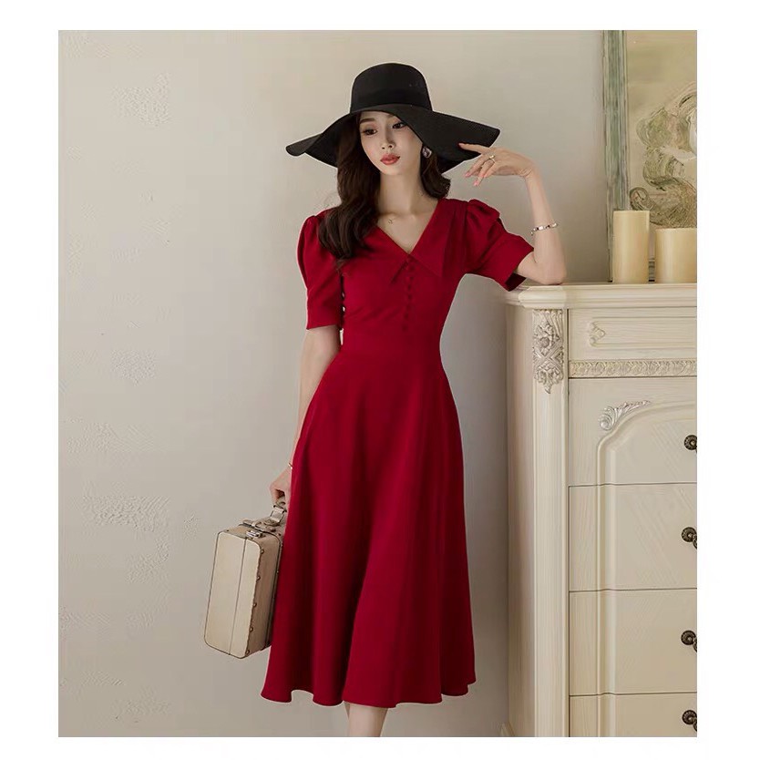 ĐẦM XOÈ NÚT BỌC CỔ ĐIỂN PETER PAN