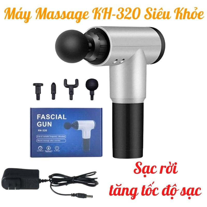 Máy massage cầm tay mini BX-720, 6 cấp độ massage, 4 đầu massage đa vùng cơ thể - Súng massage cầm tay KH-320