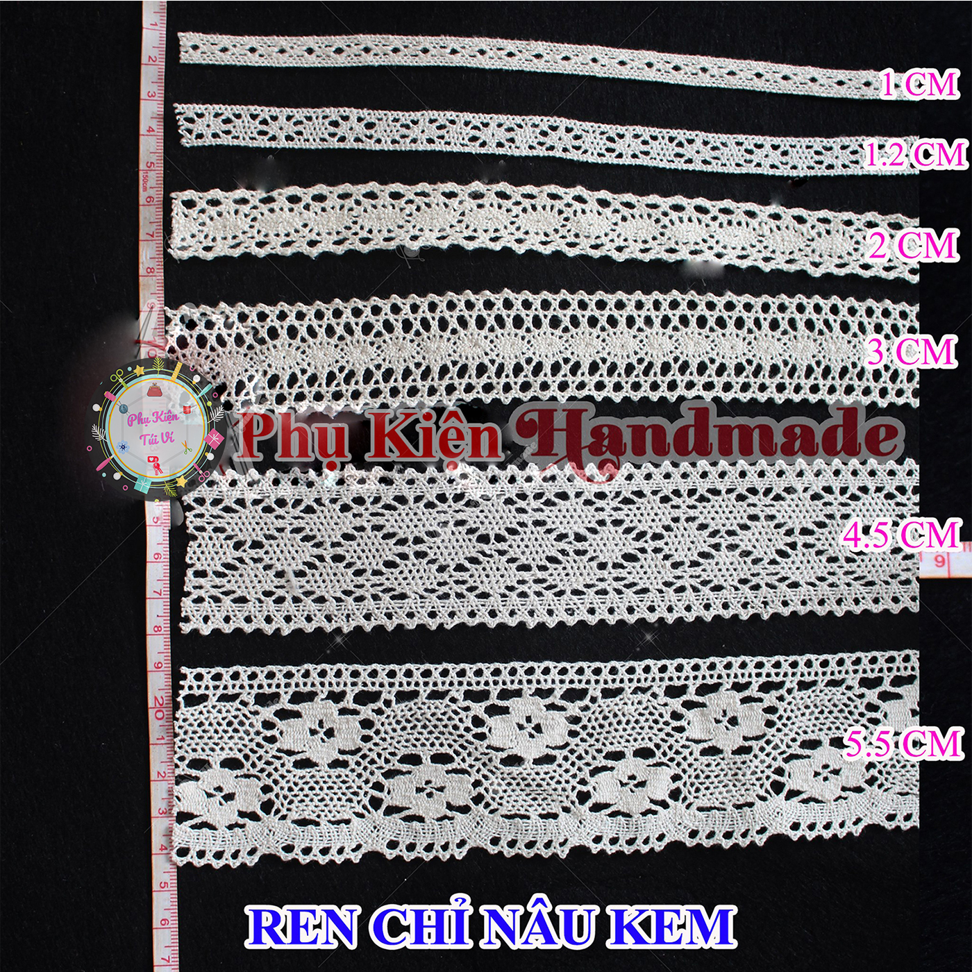Ren chỉ nâu kem làm đồ handmade
