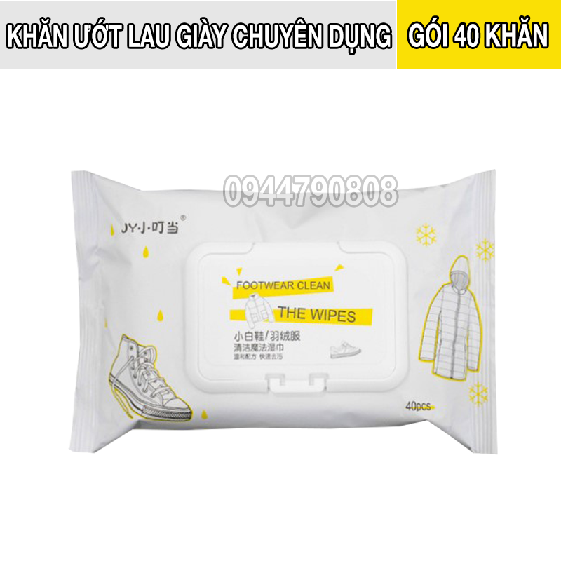 Gói 40 khăn ướt lau giày chuyên dụng nội địa Trung