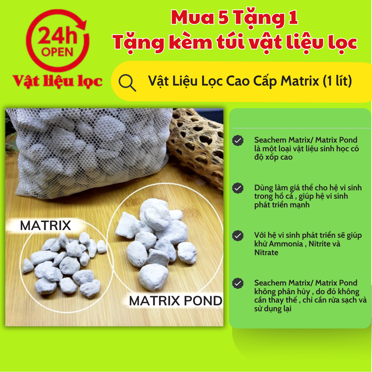 Vật Liệu Lọc Cao Cấp Matrix (1 lít)
