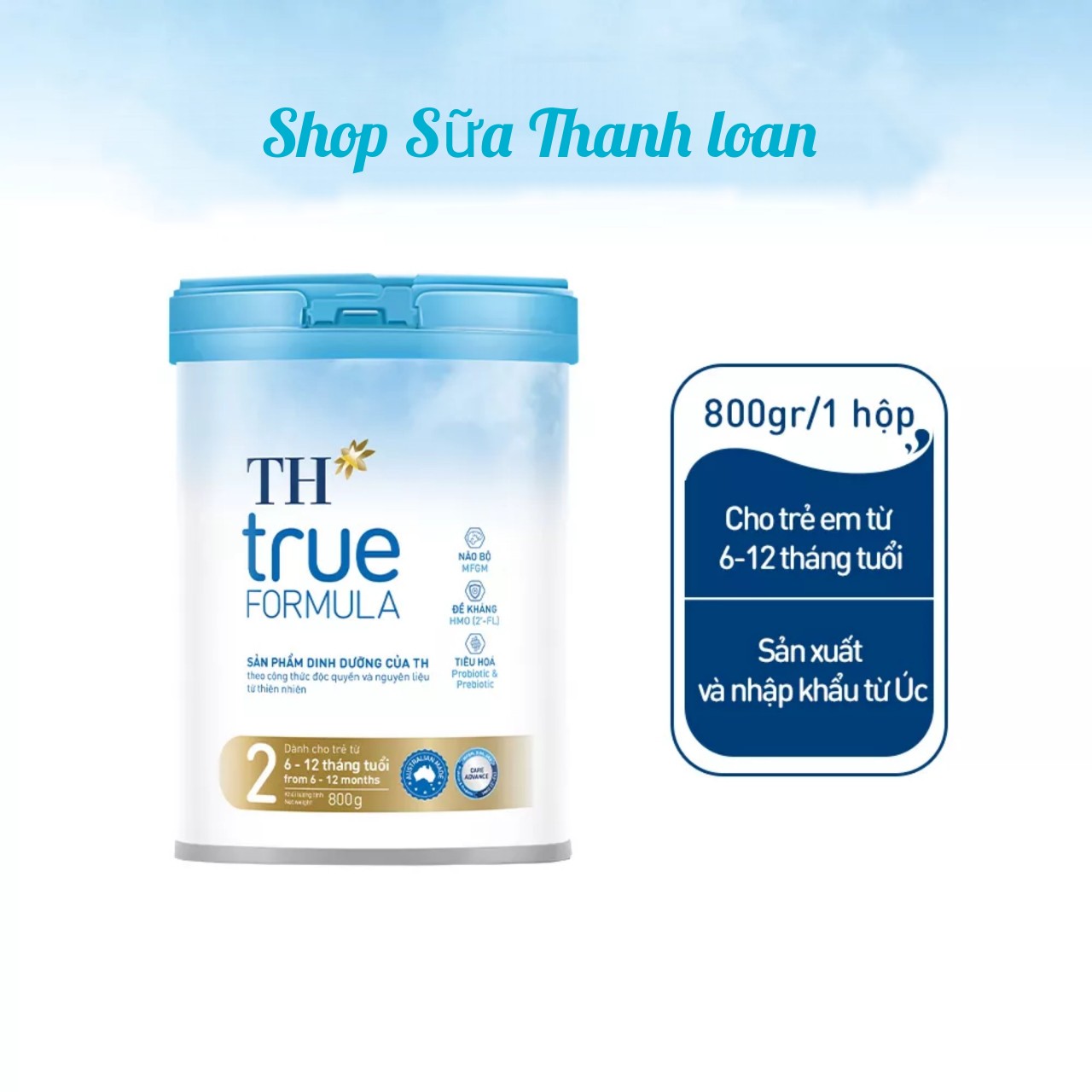 (HSD T1-2025) Sữa Bột Dinh Dưỡng Công Thức TH True Formula 2 800g (Từ 6 - 12 Tháng).