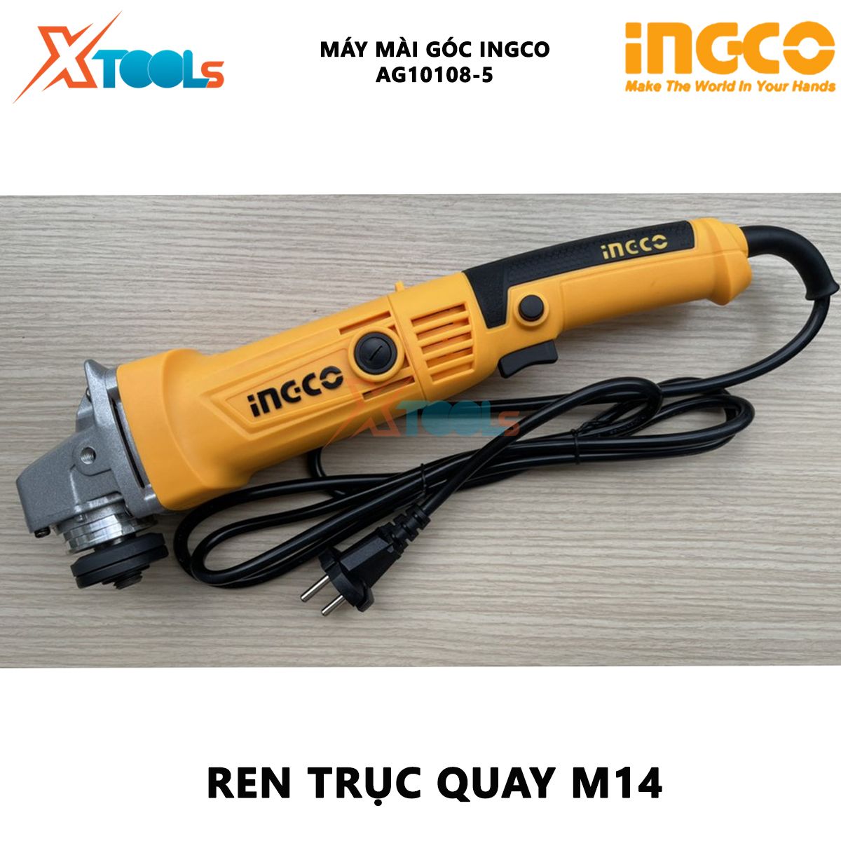 Máy mài góc INGCO AG10108-5 | máy mài góc chỉnh tốc Công suất: 1010W Sử dụng dòng điện: 220-240v_50/60Hz, dùng để mài/cắt kim loại