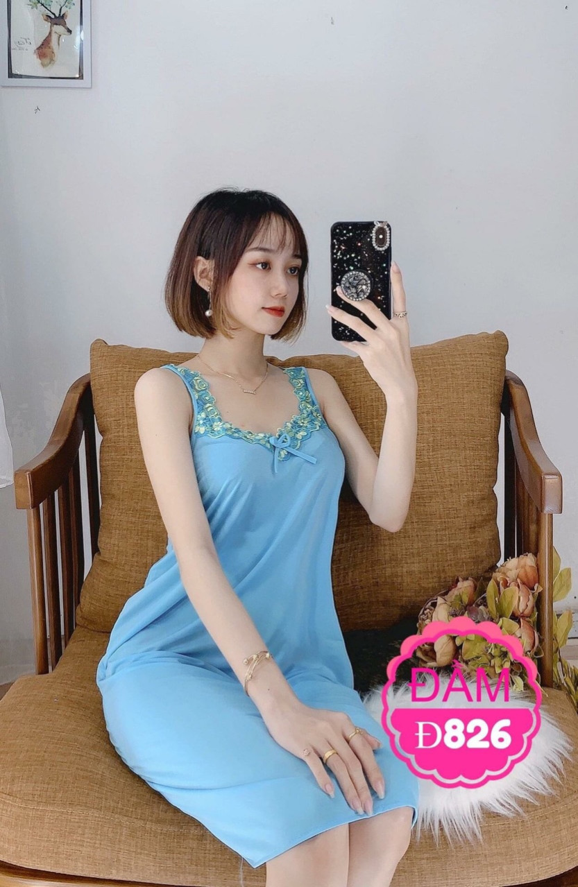 Đầm ngủ mặc nhà vải thun lạnh siêu mát freesize từ 45-60kg