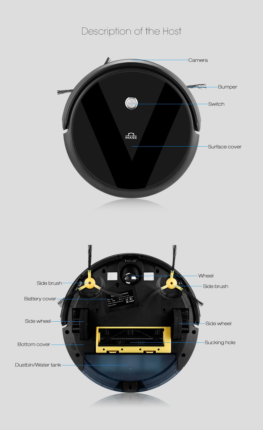 Robot hút bụi thông minh Imass A3-Black