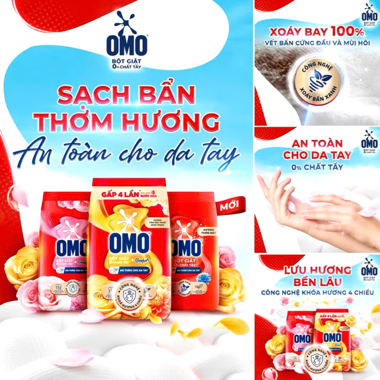 BỘT GIẶT OMO COMFORT TINH DẦU THƠM 5.1kg