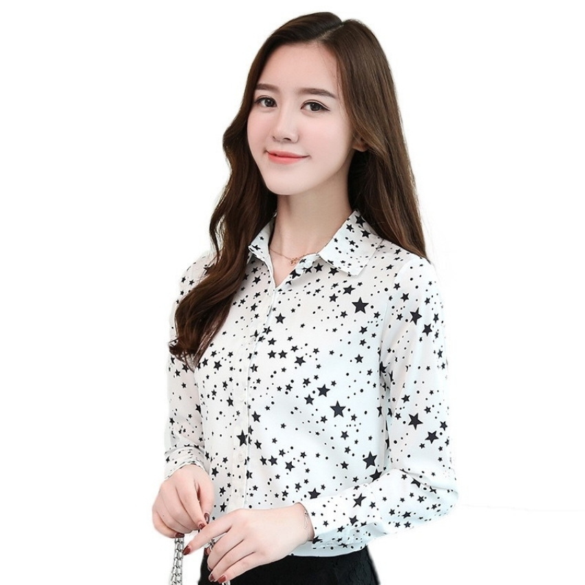 [HCM]Áo sơ mi nữ dài tayThời Trang Công Sở hình ngôi sao Hot M01 ZANATA