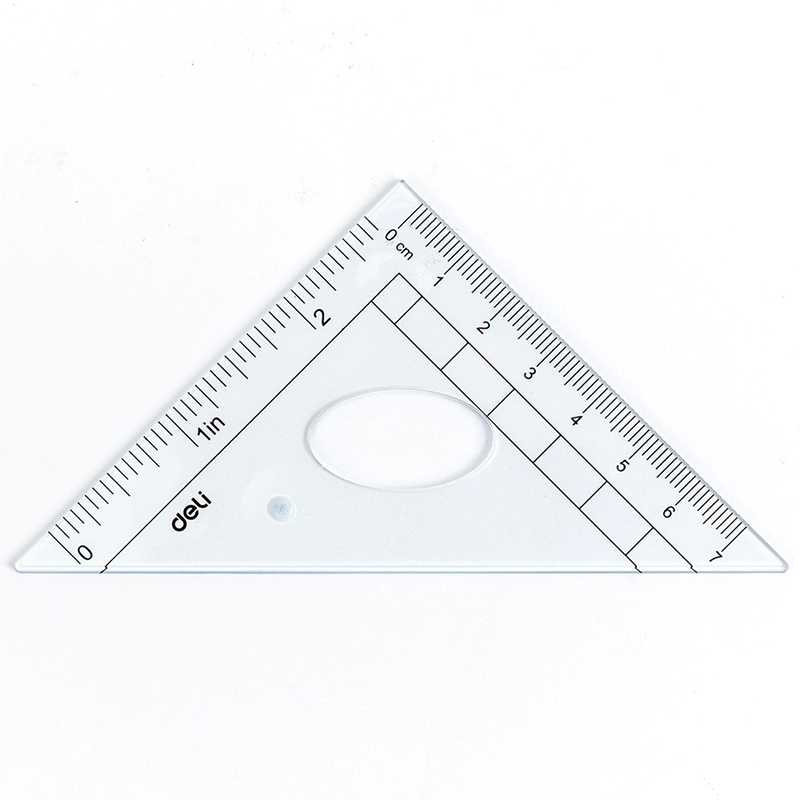 Bộ thước kẻ, eke, đo độ 15cm  4 chiếc túi zip 9597 Deli
