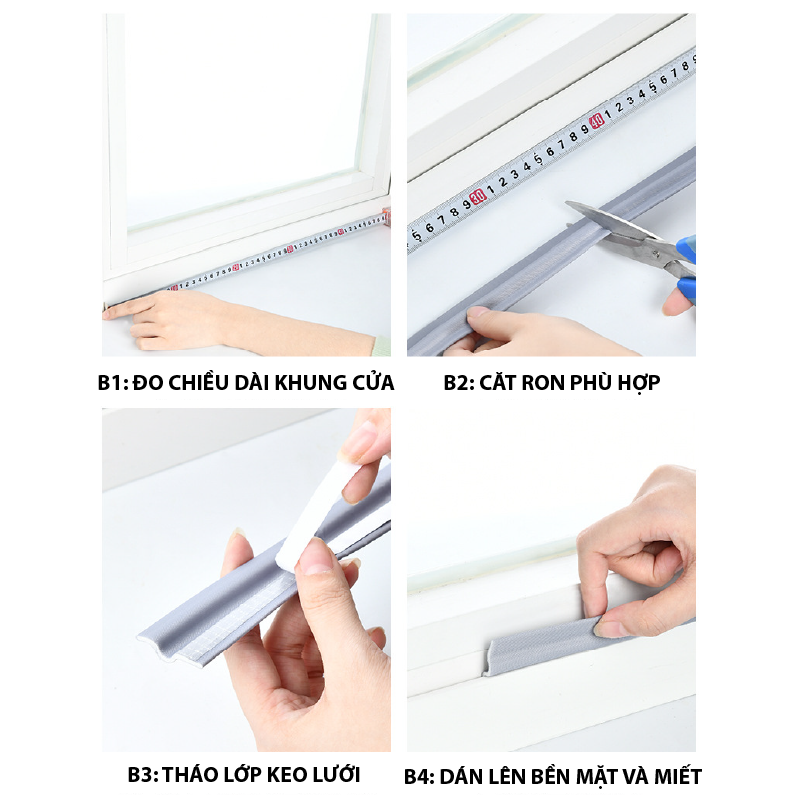 Nẹp Chặn Cửa Chống Gió Lùa Ron Cửa Sổ Cản Bụi DOORJA